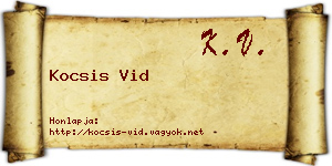Kocsis Vid névjegykártya